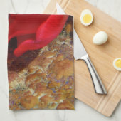 Linge De Cuisine Tulipe jaune printemps et rouge (Quart Plié)