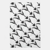 Linge De Cuisine Tulipe noire, Noir et Blanc, Fleur, Floral (Vertical)