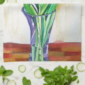 Linge De Cuisine tulipe rose et rouge aquarelle art (Plié)