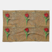 Linge De Cuisine Tulipe rouge et jaune (Horizontal)