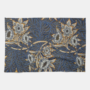 Linge De Cuisine Tulipe Saules Motif Bleu Floral de William Morris
