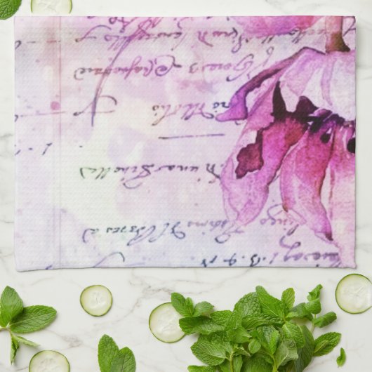 Linge De Cuisine Tulipes aquarelles (Plié)