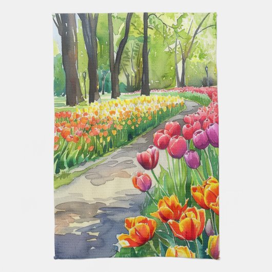 Linge De Cuisine Tulipes dans le parc (Vertical)
