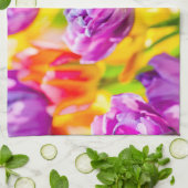 Linge De Cuisine Tulipes Enchantant rose foncé (Plié)