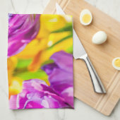 Linge De Cuisine Tulipes Enchantant rose foncé (Quart Plié)