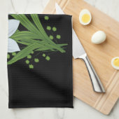 Linge De Cuisine Tulipes et jonquilles Fleurs Arrière - plan noir (Quart Plié)