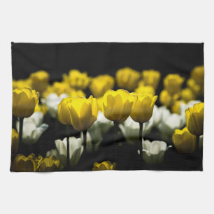 Linge De Cuisine Tulipes Jaune Et Blanc