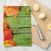 Linge De Cuisine Tulipes Jaunes Et Rouges (Quart Plié)