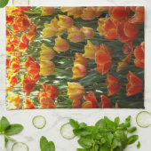 Linge De Cuisine Tulipes orange et jaune (Plié)
