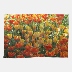 Linge De Cuisine Tulipes orange et jaune