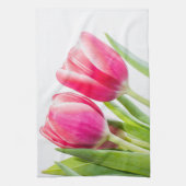 Linge De Cuisine Tulipes roses avec Feuille vert photo (Vertical)