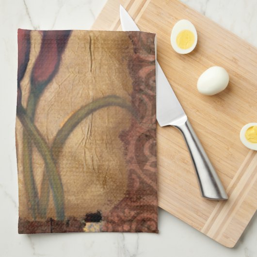 Linge De Cuisine Tulipes rouges II (Quart Plié)