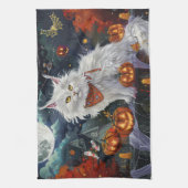 Linge De Cuisine Turc Angora Chat Halloween Éffrayant (Vertical)