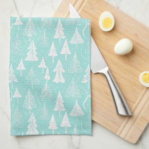 Linge De Cuisine Turquoise Arbre de Noël Motif n° 6 ID1009