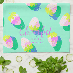 Linge De Cuisine Turquoise aux fraises