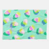 Linge De Cuisine Turquoise aux fraises (Horizontal)