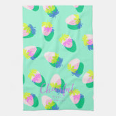 Linge De Cuisine Turquoise aux fraises (Vertical)