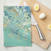 Linge De Cuisine Turquoise bleu turquoise vert chic Motif unique (Quart Plié)