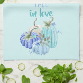 Linge De Cuisine Turquoise Blue Aqua Taupe Citrouille Automne autom (Plié)