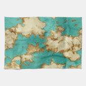 Linge De Cuisine Turquoise Brown Cream Animal Cowhide Western (Horizontal)
