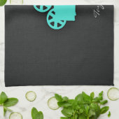 Linge De Cuisine Turquoise ; Caméra de film bleu vert (Plié)