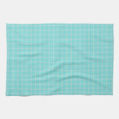 Linge De Cuisine Turquoise clair et Gingham à carreaux blanc (Horizontal)