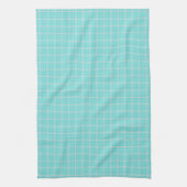 Linge De Cuisine Turquoise clair et Gingham à carreaux blanc (Vertical)