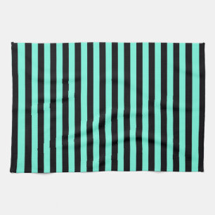 Linge De Cuisine Turquoise classique et motif noir de rayure