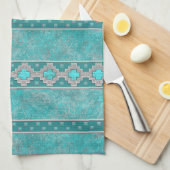 Linge De Cuisine Turquoise du sud-ouest (Quart Plié)