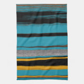Linge De Cuisine Turquoise Et Noire - Bandes D'Art Abstraites (Vertical)