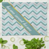 Linge De Cuisine Turquoise et perles ZigZag (Plié)