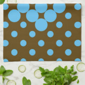 Linge De Cuisine Turquoise et set de table brun de pois (Plié)