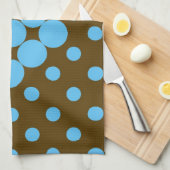Linge De Cuisine Turquoise et set de table brun de pois (Quart Plié)