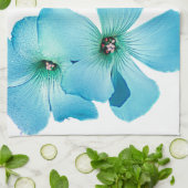 LINGE DE CUISINE TURQUOISE FLOWER POWER (Plié)