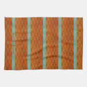 Linge De Cuisine Turquoise géométrique et Abstrait orange (Horizontal)