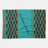 Linge De Cuisine Turquoise géométrique et Brown (Horizontal)