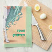 Linge De Cuisine Turquoise Hair Anime Girl (Quart Plié)