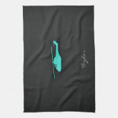 Linge De Cuisine Turquoise; Hélicoptère bleu vert (Vertical)