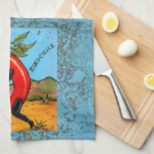 Linge De Cuisine Turquoise Kokopelli Chili Pepper Fun Towne (Quart Plié)