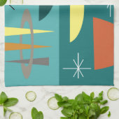 Linge De Cuisine Turquoise Moderne Du Milieu Du Siècle (Plié)