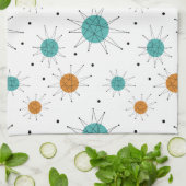 Linge De Cuisine Turquoise Orange Franciscan Starburst milieu du si (Plié)