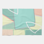 Linge De Cuisine Turquoise Rose Pâle Pastel Art Abstrait (Horizontal)