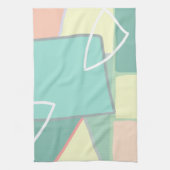 Linge De Cuisine Turquoise Rose Pâle Pastel Art Abstrait (Vertical)