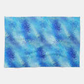 Linge De Cuisine Turquoise & Royal Bleu Artistique Texture Abstrait (Horizontal)