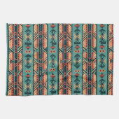 Linge De Cuisine Turquoise Tribale du Sud-Ouest (Horizontal)