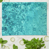 Linge De Cuisine Turquoise Turquoise Abstrait (Plié)