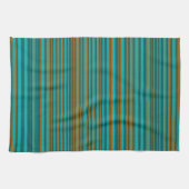 Linge De Cuisine Turquoise Turquoise & Brûlé Orange Stripes (Horizontal)