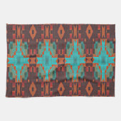 Linge De Cuisine Turquoise Turquoise Orange Rouge Eclectique Ethniq (Horizontal)