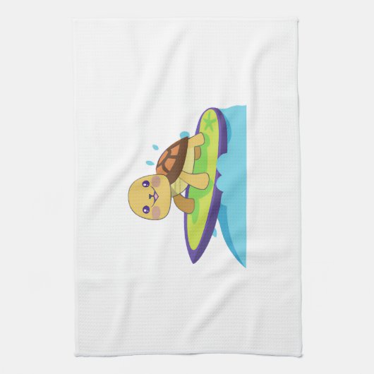 Linge De Cuisine Turtle on surfboard (Vertical)