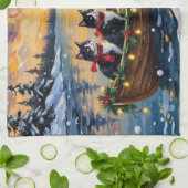 Linge De Cuisine Tuxedo Cat Christmas Boat Holiday (Plié)